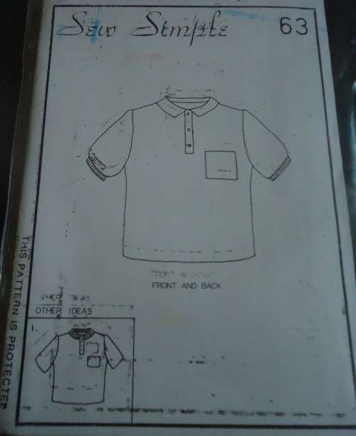 SEW SIMPLE PATTERNS NO 63 GOLF SHIRT SIZE 40" - 102 CM - COMPLETE