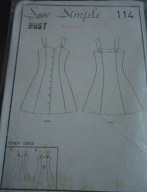 SEW SIMPLE PATTERNS NO 114  RUCHED STRAP DRESS  SIZE 32" - 81 CM - COMPLETE & SEALED