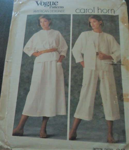 VOGUE PATTERN 1347 AMERICAN DESIGNER CAROL HORN TOP, PANTS & SKIRT  SIZE 12 COMPLETE