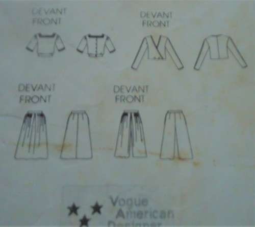 VOGUE AMERICAN DESIGNERS PATTERN-SAILOR OUTFIT +SKIRT & CULOTTE 2675 BY CAROL HORN SIZES 12 COMPLETE