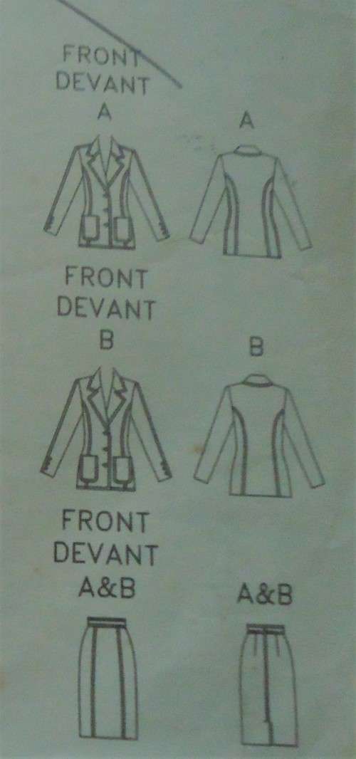 VOGUE CAREER PATTERNS -7621 SKIRT SUIT SIZE  12 + 14 + 16 COMPLETE