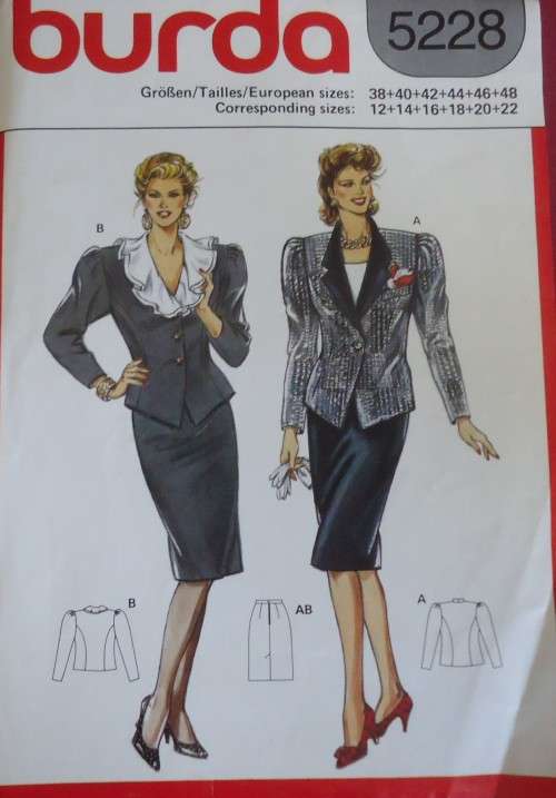 BURDA 5228 JACKET & SKIRT  SIZES 12 - 22 SEE LISTING