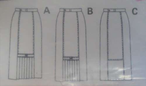 BURDA 6176 PENCIL SKIRT WITH PLEATS SIZES 10 - 42 COMPLETE-UNCUT-F/FOLDED