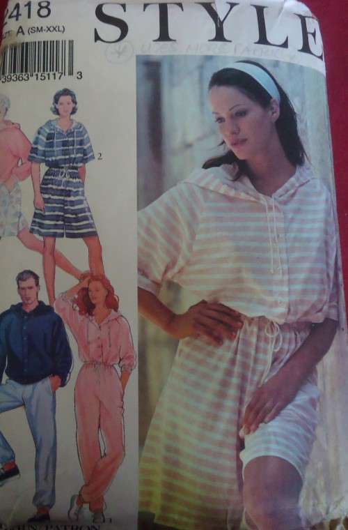 STYLE PATTERNS 2418 UNISEX OVERSIZE SPORTSWEAR SIZE SMALL - XXLARGE 30 - 48" COMPLETE & UNCUT