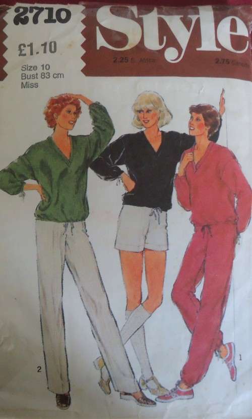 STYLE PATTERNS 2710 DRAWSTRING TOP AND ELASTIC PANTS & SHORTS SIZE 10 BUST 83 CM COMPLETE
