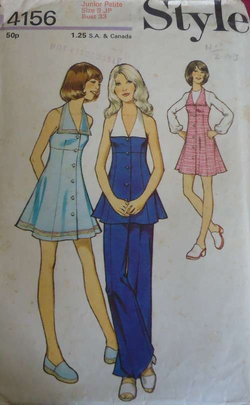 STYLE PATTERNS 4156 PINAFORE DRESS-TUNIC-PANTS JP SIZES 9 BUST 33" COMPLETE