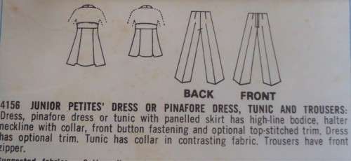 STYLE PATTERNS 4156 PINAFORE DRESS-TUNIC-PANTS JP SIZES 9 BUST 33" COMPLETE