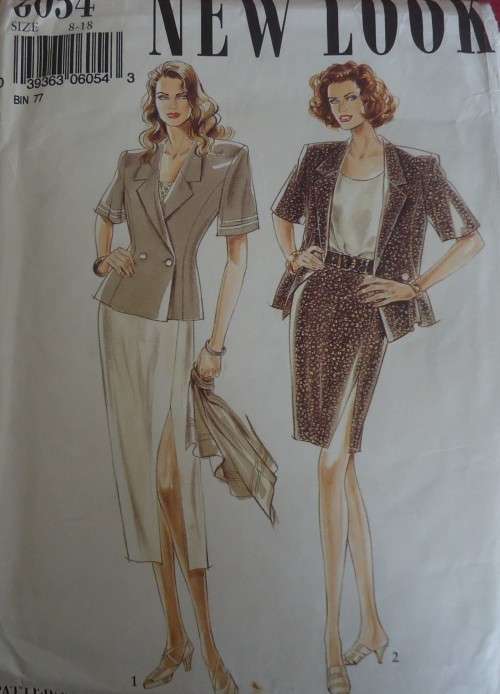 NEW LOOK PATTERNS 6054  SKIRT/TOP/JACKET SIZES 8 - 18 - COMPLETE