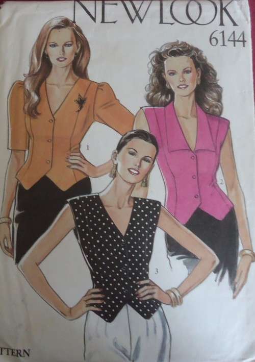 NEW LOOK PATTERNS 6144 BLOUSES & TOPS SIX SIZES IN ONE 8 - 18 COMPLETE