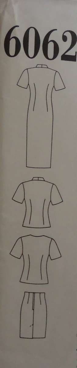 NEW LOOK PATTERNS 6062 MANDARIN COLLAR DRESS, TOP & SKIRT  SIZES 6 - 16 COMPLETE