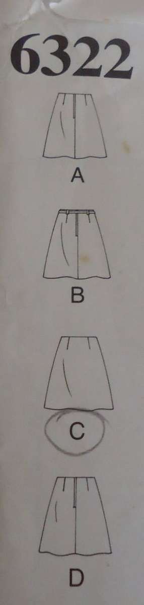 NEW LOOK PATTERNS 6322 SET OF SHORT SKIRTS SIZES 6 - 16 COMPLETE