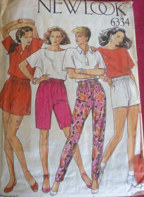 NEW LOOK PATTERNS 6334 SHORTS-PANTS SIZES 8 - 18 COMPLETE
