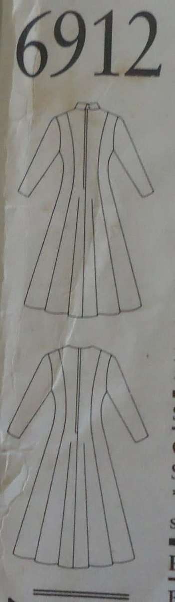 NEW LOOK PATTERNS 6912 LONG SLEEVE FLARED DRESS SIZES 8 - 18 NO SEWING INSTRUCTIONS