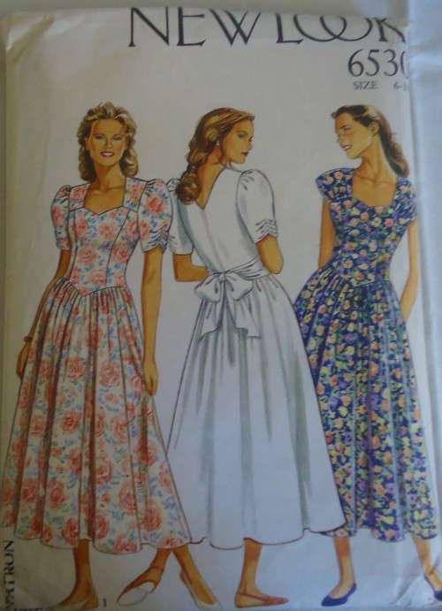 NEW LOOK PATTERNS 6530 FITTED DRESS WITH FLARED SKIRT & BACK BOW SIZES 6 - 18 SEE LISTING