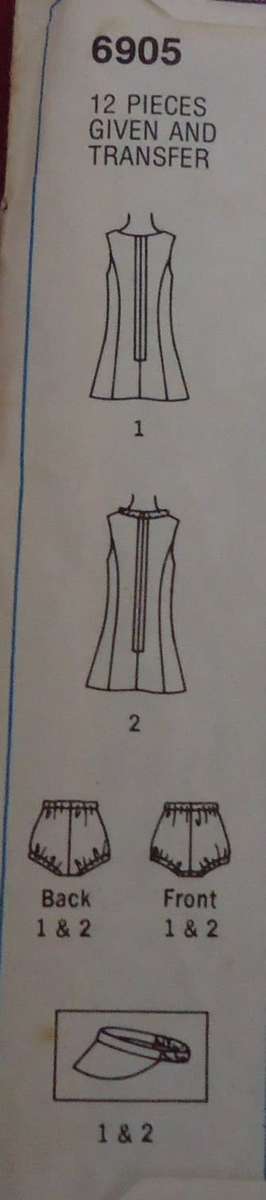 SIMPLICITY PATTERN 6905 TENNIS DRESS  SIZE 6 - 8 COMPLETE WITH TRANSFER