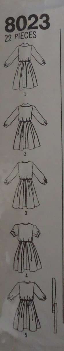 SIMPLICITY PATTERN 8023 DRESS WITH BODICE VARIATIONS SIZE PP = 12 - 18 COMPLETE
