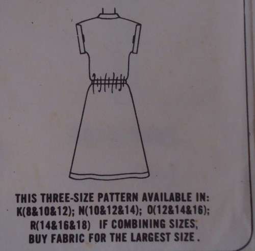 SIMPLICITY PATTERN 9020 ELASTICATED DRESS SIZE N = 10 = 12 + 14 COMPLETE & UNCUT