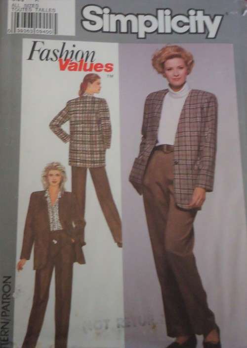 SIMPLICITY PATTERN 9299  JACKET & PANTS SIZE A  8 - 18 COMPLETE-UNCUTF/FOLDED