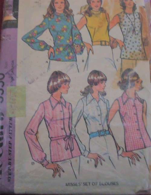 McCALL'S PATTERN 3550 SET OF TOPS SIZE 16 - BUST 38" COMPLETE