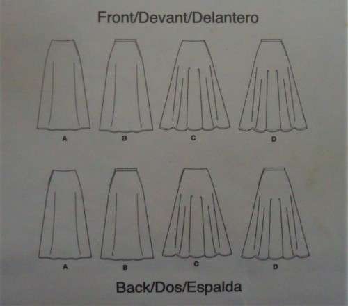 McCALL'S PATTERN 4258 SET OF SKIRTS SIZE BB = 8-10-12-14 SEE LISTING