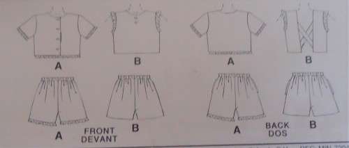 McCALL'S PATTERN 8194 KIDS -TOP- SHORTS SIZE B=7+8+10+12+14 YRS COMPLETE-UNCUT