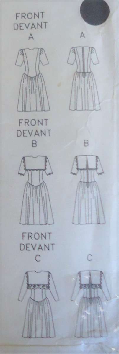 BUTTERICK 3114 DRESS WITH DROPPED WAIST SIZE 12-14-16 COMPLETE