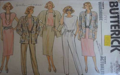 BUTTERICK PATTERN 3633 JACKET-SKIRT-PANTS-TOP SIZE 8-10-12 COMPLETE