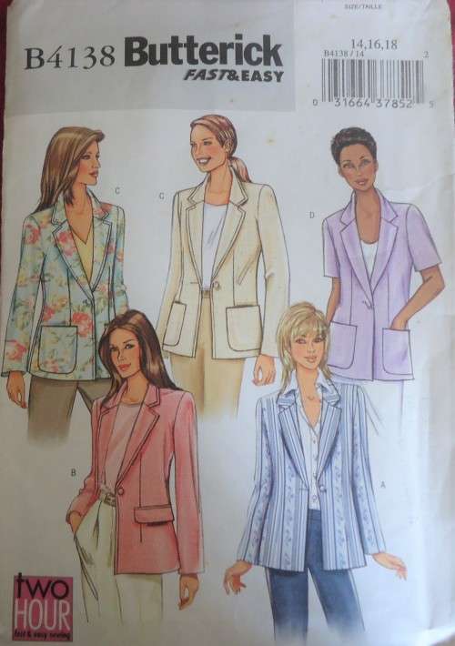 BUTTERICK  PATTERN B4138  SET OF JACKETS SIZE 14-16-18 COMPLETE