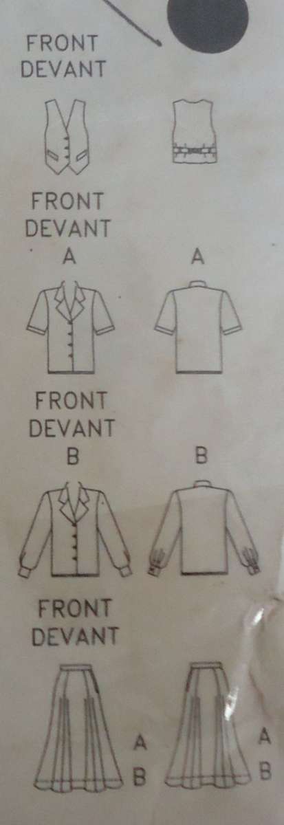 BUTTERICK  PATTERN 4611 WAISTCOAT- BLOUSE & SKIRT SIZE 12-14-16 COMPLETE