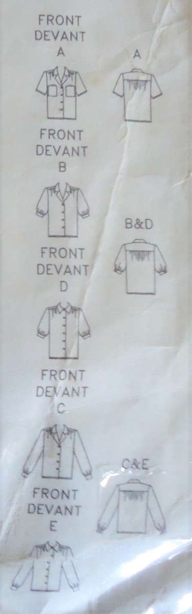 BUTTERICK  PATTERN 5188 SET OF SHIRTS/BLOUSES SIZE 8-10-12 COMPLETE