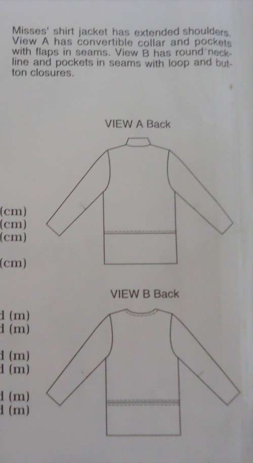 KWIK SEW PATTERNS 2719 JACKETS DESIGNED FOR MEDIUM WEIGHT SIZES XS+S+M+L+XL COMPLETE CUT TO LARGE