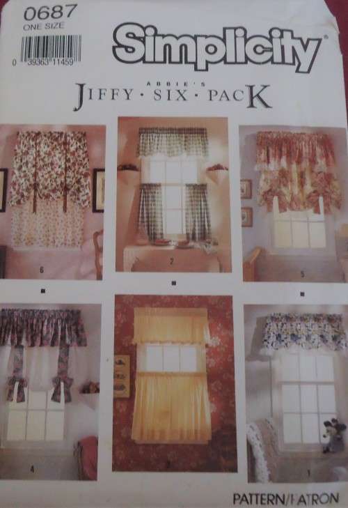 SIMPLICITY DECORATOR 0687 WINDOW DRESSINGS COMPLETE & UNCUT