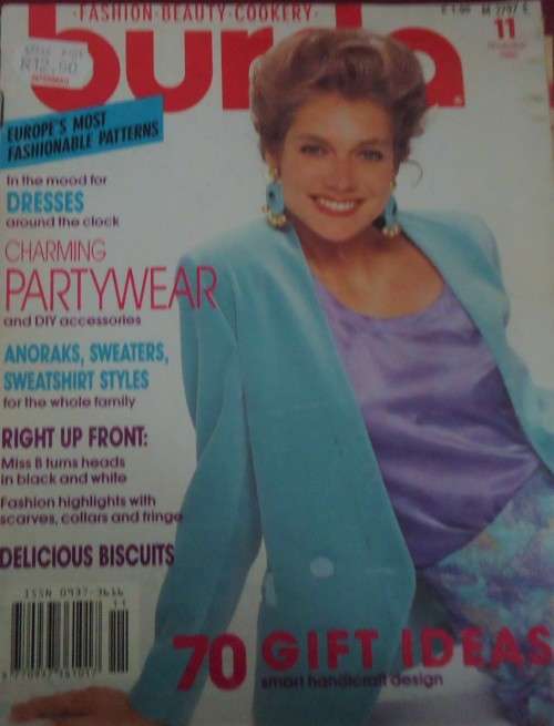 BURDA - MODERN FASHION MAGAZINE NOVEMBER 1990 -ALL PATTERNS & INSTRUCTIONS INC 120 PG