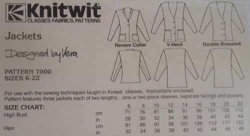 KNITWIT PATTERN 7000 LADIES JACKETS SIZES 6 - 22 -  COMPLETE- UNCUT