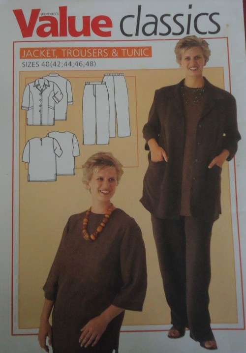 VALUE CLASSICS PATTERNS  JACKET, TROUSERS AND TUNIC` SIZES 40, 42, 44, 46, 48)