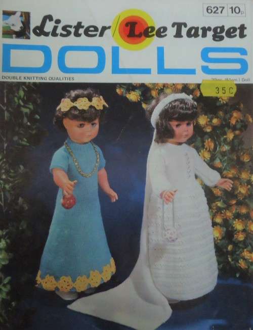 LISTER/LEE TARGET#627 BRIDAL DRESS WITH HEAD DRESS + VEIL & BRIDESMAID`S DRESS  - 20` OR 51 CM  DOLL