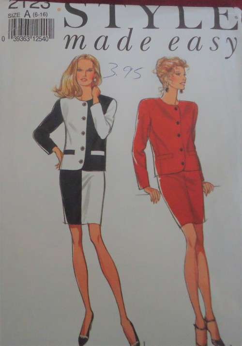 STYLE PATTERNS 2123 CONTRAST CO-ORDINATES STUNNING JACKET & SKIRT SIZES A = 6 - 16 COMPLETE