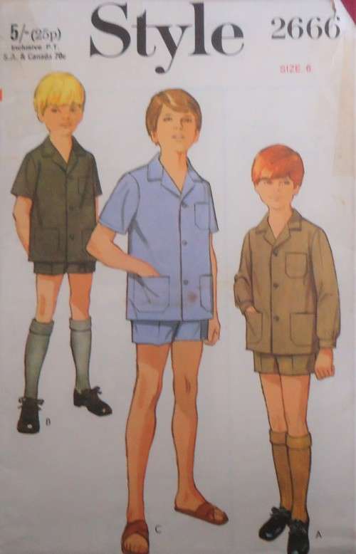 STYLE PATTERNS 2666 BOY'S SHIRT OR JACKET & SHORTS SIZE BOYS 6 YEARS - COMPLETE