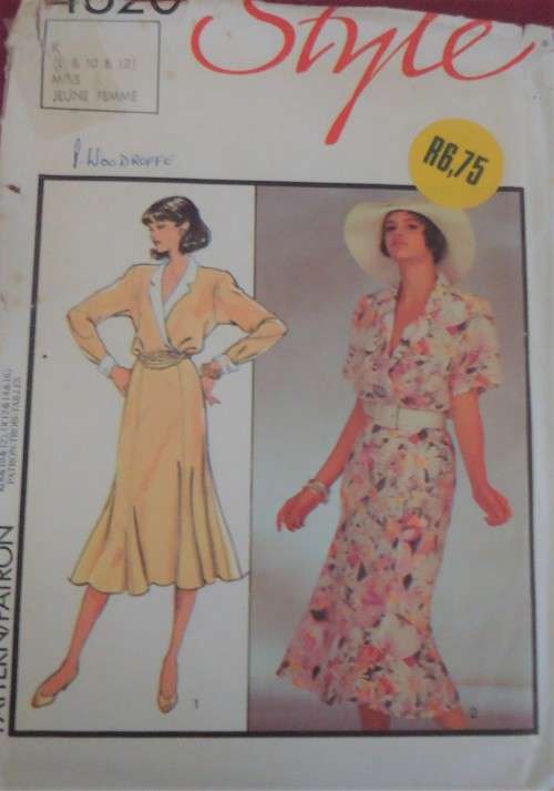 STYLE PATTERNS 4620  PULLOVER  DRESS WITH FLARED SKIRT SIZE K  8 + 10 + 12 COMPLETE