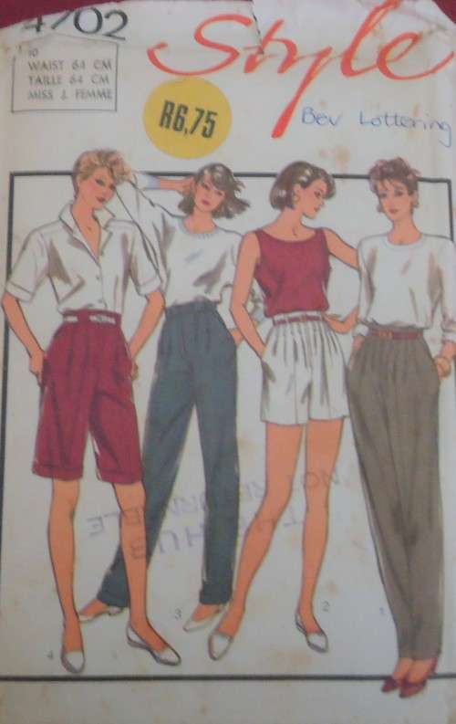 STYLE PATTERNS 4702 PANTS & SHORTS SIZE 10 WAIST 64 CM COMPLETE & UNCUT