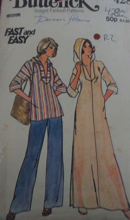 BUTTERICK PATTERN 4282 CAFTAN & TOP SIZE MEDIUM (12-14) SEE LISTING