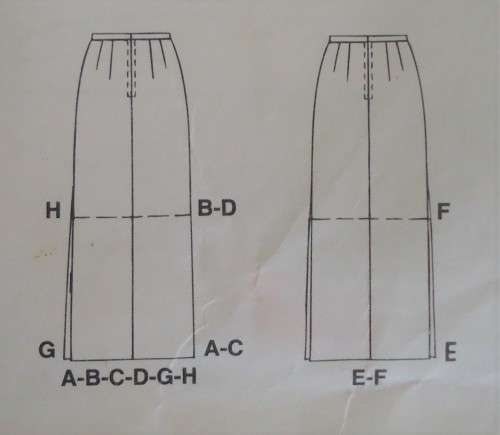 McCALL'S PATTERN 9234 SKIRTS IN 8 VARIATIONS  SIZE F = 16 + 18 + 20 COMPLETE