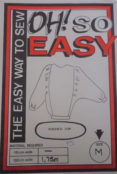 OH SO EASY  PATTERN  RUCHED TOP   SIZE MEDIUM  COMPLETE
