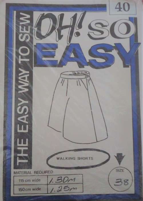OH SO EASY  PATTERN # 40 WALKING SHORTS SIZES  38"  COMPLETE & UNCUT