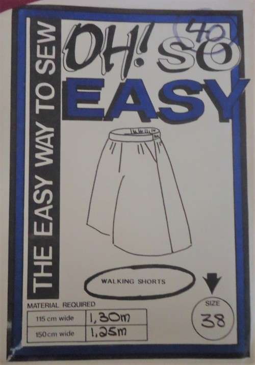 OH SO EASY PATTERN  40 - `WALKING SHORTS SIZE 40-42-44` COMPLETE-UNCUT-F/FOLDED