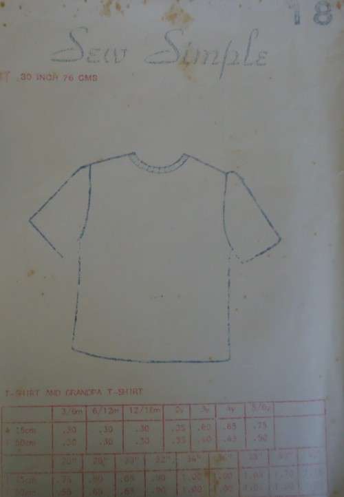 SEW SIMPLE PATTERNS #18 BOX TOP  SIZE 30" OR 76 CM