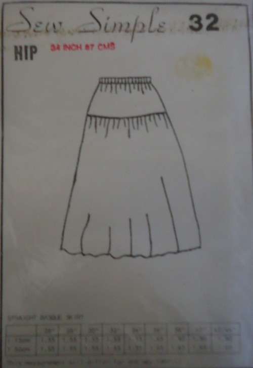 SEW SIMPLE PATTERNS #1255  STRAIGHT BASQUE SKIRT  SIZE 36` or  92 cm COMPLETE
