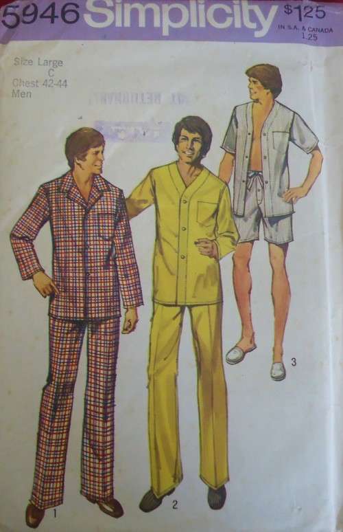 SIMPLICITY PATTERNS 5946 MEN'S PJS  SIZE LARGE 42" - 44" COMPLETE