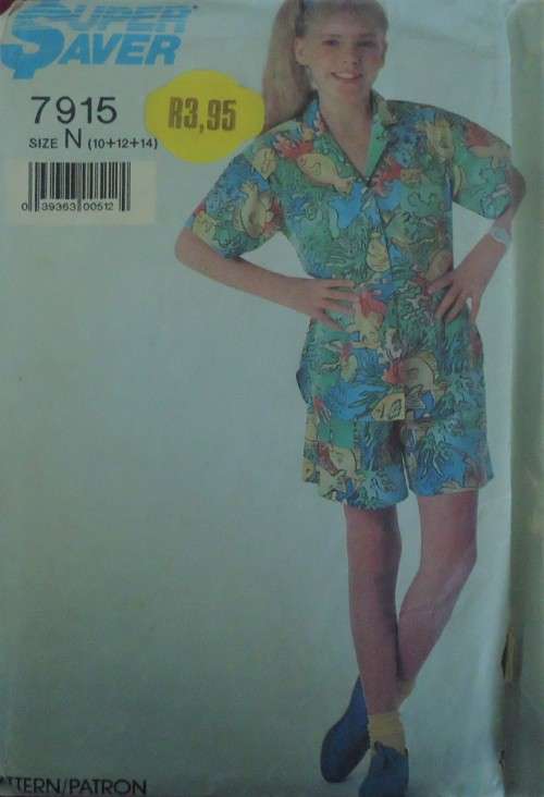 SIMPLICITY PATTERNS 7915 GIRL`S SHIRT & PULL ON SHORTS SIZE N  10-12-14 YEARS COMPLETE