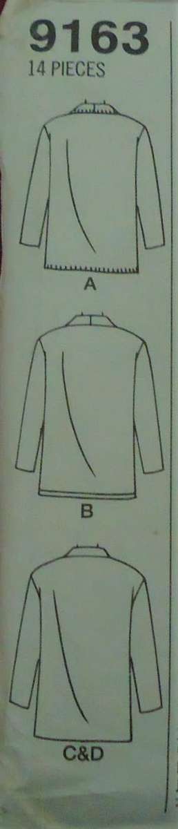 SIMPLICITY PATTERNS 9163  JACKET  SIZE AA = EXTRA SMALL-SMALL-MEDIUM  (6-16) COMPLETE